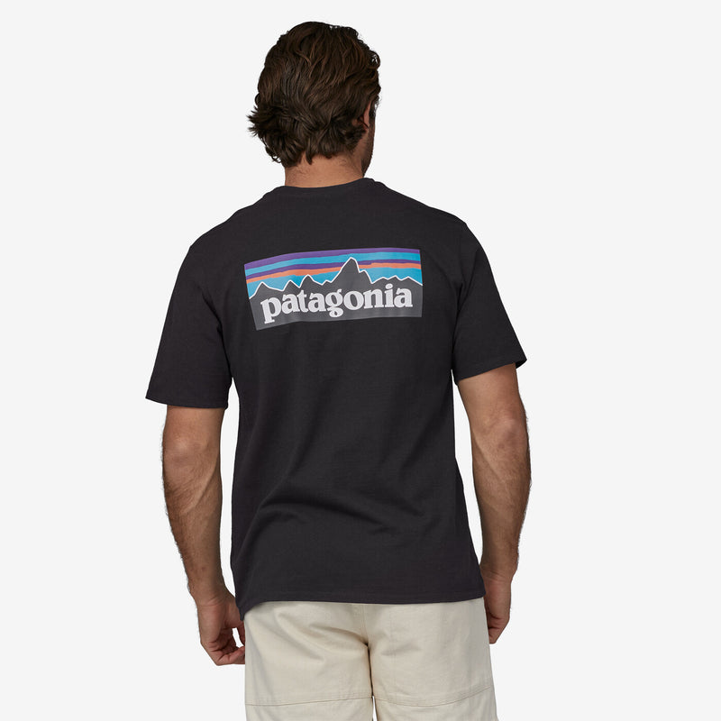 Patagonia T-shirt Men's P-6 Logo Responsibili-T Black