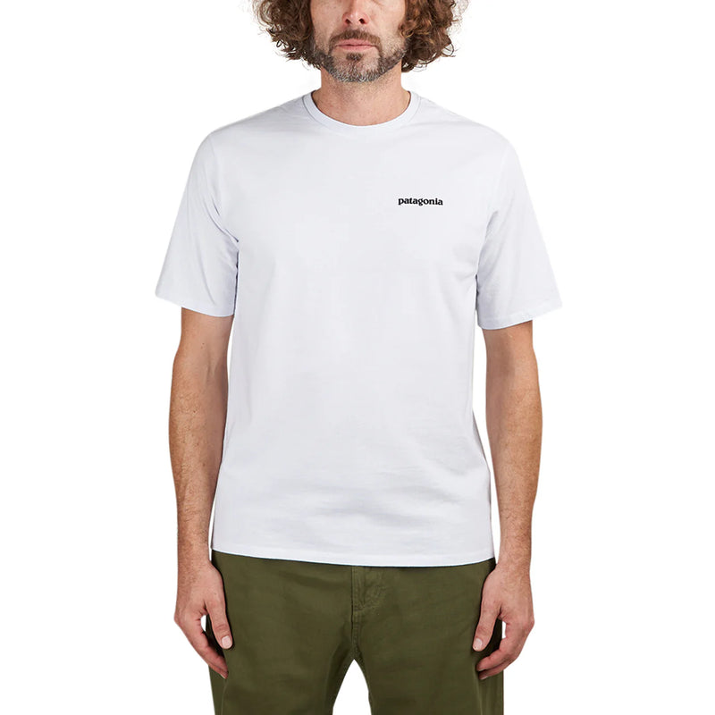 T Patagonia Men's P-6 Logo Responsibili-T White