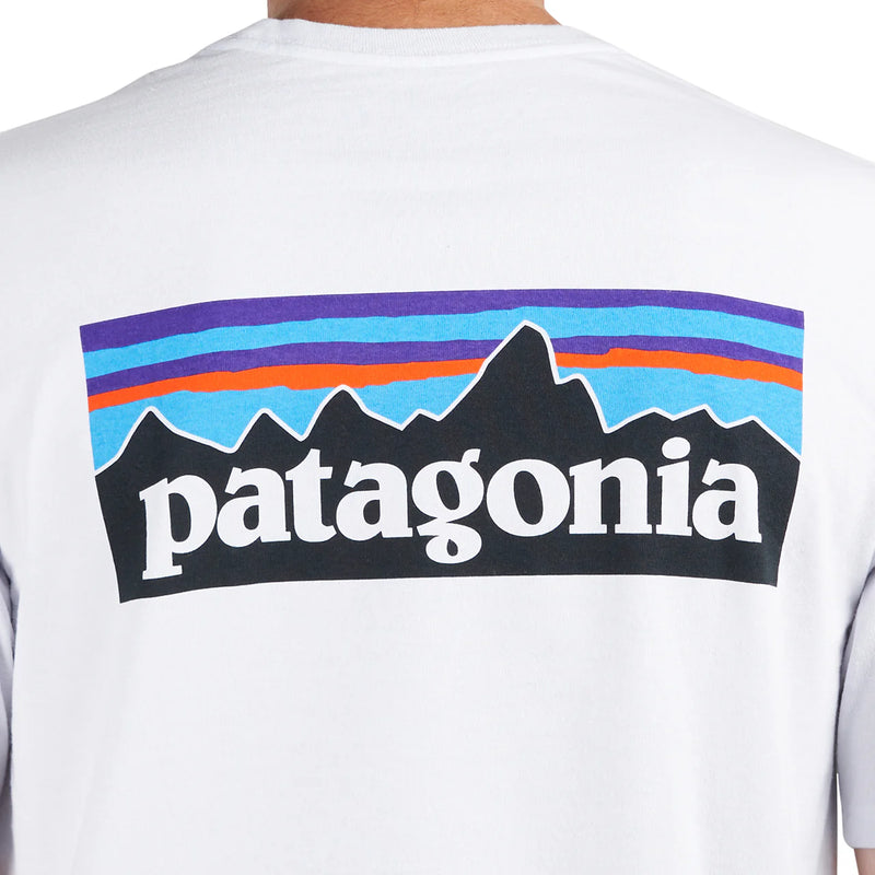 T Patagonia Men's P-6 Logo Responsibili-T White