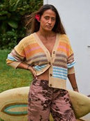 Jersey Roxy Cosmic Coast Stripes Coconut Milk Horizon Prism