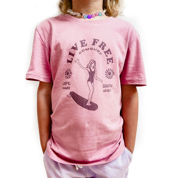 Komsurf Live-Free girl's t-shirt - Desert Rose