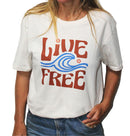 Komsurf T-Shirt Ladies Live Free Wave Cream