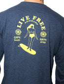 Komsurf T-Shirt L/S Live Free Navy