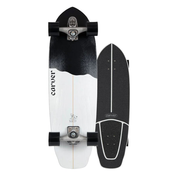 Carver Skateboard 32.5 Black Tip C7 Surf Skate