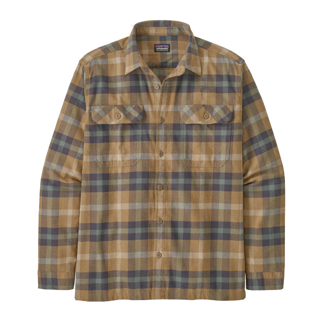 Patagonia Button Up Shirt Organic Cotton Midweight Fjord Flannel Khaki Longsleeve