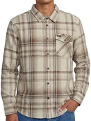 Top RVCA Woven Check it Out L/S Light Khaki
