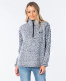 Rip Curl Fleece Dark n Stormy 1/4 Zip Crew Light Grey