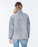 Rip Curl Fleece Dark n Stormy 1/4 Zip Crew Light Grey