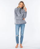 Rip Curl Fleece Dark n Stormy 1/4 Zip Crew Light Grey