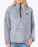 Rip Curl Fleece Dark n Stormy 1/4 Zip Crew Light Grey