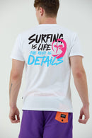 Instinct T-shirt Slogan Surfing Is Life White